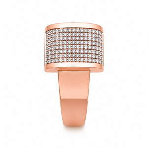 18k gold <b>mens</b> rose Gold Square Cluster Diamond <b>Ring</b> Micro Pave CZ Statement Band Luxury Wedding Party Engagement Gift Jewelry - Product Image 3