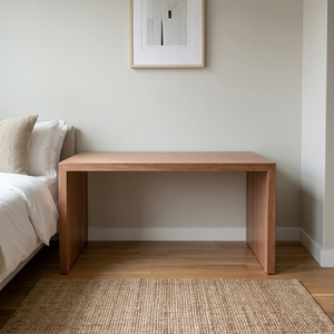 Mesa Consola Moderna de Madera Sólida con Diseño de Cascada, Mesa de Entrada Minimalista, Mesa de Sofá con Acabado de Madera Natural, Mueble Decorativo para Pasillo - Product Image 4