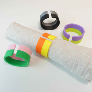 Anneau de serviette rond moderne en résine, durable, pour la décoration de table à la maison, mariage, fête - Product Image 6