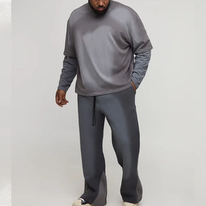 Conjunto de Sudadera con Capucha y Pantalones Deportivos con Estampado Gótico para Hombre, en Algodón Gris French Terry, Estilo Urbano Holgado, Dos Piezas, para Otoño - Product Image 5