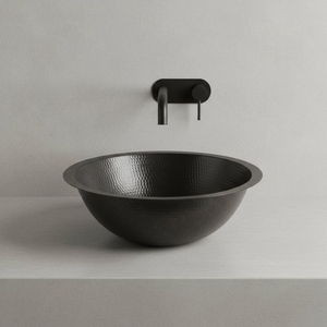 Hammered Vessel Sink Solid Copper Basin Matte Black Finish Handmade Copper <b>Bathroom</b> Wash Basin Luxury Modern <b>Rustic</b> <b>Vanity</b> Sink - Product Image 3
