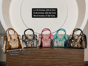 Nouvel Arrivage : Mini Sac à Main en Cuir de Vachette Façonné à la Main pour Femme, Sac Bandoulière Sculpté Floral, Sacs Fourre-Tout en Cuir à Poils - Product Image 2