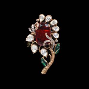 Vansh Designer Moissanite <b>Brooch</b> <b>Pin</b>-Luxury Crystal Rhinestone Jewelry for Hijab Decoration - Product Image 3