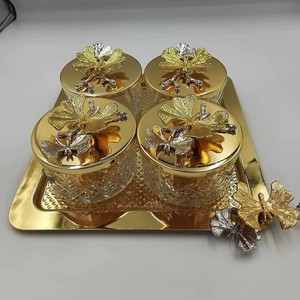 Premium Quality Brass Dry Fruit Serving Jar with Lid Luxury <b>Tabletop</b> <b>Storage</b> Container for Hotel - Product Image 1