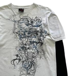 T-shirt Hip Hop Personnalisé en Gros, Coton Oversize Streetwear, T-shirt Graphique Double Couche à Manches Longues pour Hommes et Femmes - Product Image 3