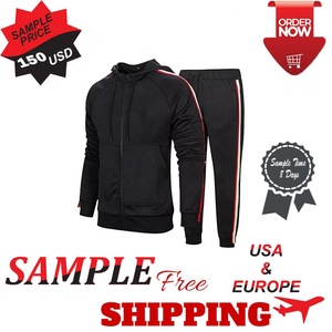 Conjunto Deportivo de Forro Polar con Capucha Negra, Chaqueta con Cierre Completo y Pantalones Jogger, Transpirable, de Poliéster y Algodón, con Logotipo Personalizado 2026 - Product Image 4