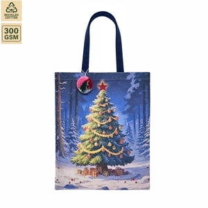 300 GSM Non Laminated Cotton <b>Canvas</b> <b>Drawstring</b> Gift <b>Bag</b> Gift Packaging 38x46 cm Flat Custom Logo Wholesale OEM Model SS189 - Product Image 3