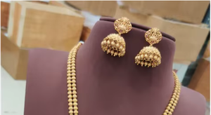 Design exclusif polonais antique de qualité supérieure avec collier plaqué or aspect pierre ensemble avec boucles d'oreilles pour mariage pour les femmes - Product Image 2
