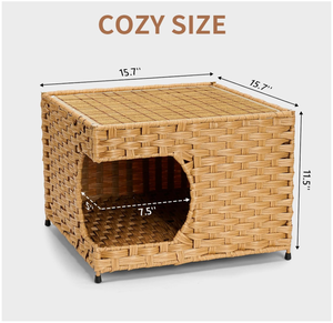 Cama para Gatos Artex HaiNam de Fibra Tejida, Rectangular, Color Sólido, Duradera, para Interiores, Todas las Estaciones, Estilo Clásico - Product Image 6