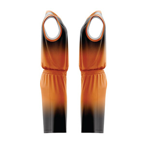 Conjunto de Uniforme de Baloncesto Personalizado con Degradado Naranja y Negro, Sin Mangas, Cuello en V, Sublimado, de Secado Rápido, Uniforme Deportivo Unisex para Equipo - Product Image 2