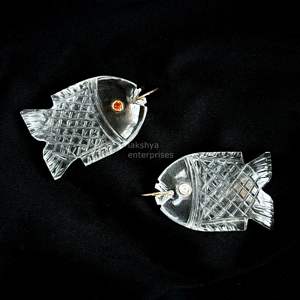 Colgante de pez de cuarzo cristalino AAA, amuleto de pez tallado a mano con piedra preciosa, collar de cristal curativo hecho a mano en plata 925, para fabricación de joyas al por mayor - Product Image 1