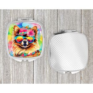 Pomarian Hippie Dawg Compact Pliant Miroir De Maquillage De Poche Portable Voyage Miroir Décoratif Cadeau pour Femmes et Filles - Product Image 4