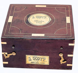 <b>Antique</b> Nautical Brass Sextant & <b>Compass</b> Collectible Vintage Nautical Ship Instruments Decorative Wooden Box Marine Supplies - Product Image 6