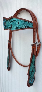 Conjunto de Brida y Pechopetral de Cuero Estilo Western, Cabezada con Grabados, Pechopetral para Caballo, Conjuntos de Bridas Western - Product Image 2