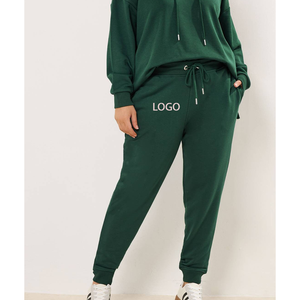 Pantalon de jogging décontracté en coton et élasthanne OEM, longueur cheville, taille haute, en toile épaisse, pour femme, idéal pour le sport et le cyclisme - Product Image 4