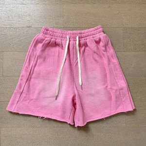 Bermudas calientes de verano de algodón de alta calidad para hombres Bermudas con cintura elástica Cintura media Pantalones cortos teñidos lisos para hombres - Product Image 1