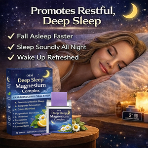 Complément de magnésium pour sommeil profond, bandes orales à dissolution rapide, pour s'endormir plus rapidement, dormir paisiblement, se réveiller rafraîchi, relaxation, esprit calme - Product Image 1