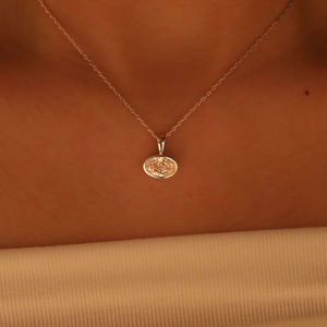 Collier en diamant synthétique de laboratoire de coupe ovale pour femme AMBER JEWELS, or blanc, style classique, certifié IGI, bijoux de fiançailles - Product Image 4
