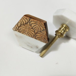 Tiradores ajustables de cajón de armario grabado de mármol y madera, herrajes de Marco Hexagonal para muebles de cocina, armario de tocador - Product Image 1