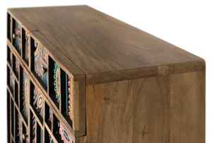 Aparador Rústico Boho de Madera de Mango Maciza Hecho a Mano, Ecológico, Altura Ajustable, Duradero, Pintado a Mano, con Espacio de Almacenamiento - Product Image 4