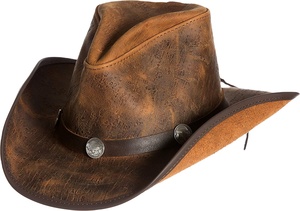 Sombrero de Vaquero Clásico de Cuero para Hombre con Ala Ancha Elegante y Diseño Vaquero Vintage para Aventuras al Aire Libre y Viajes - Product Image 4
