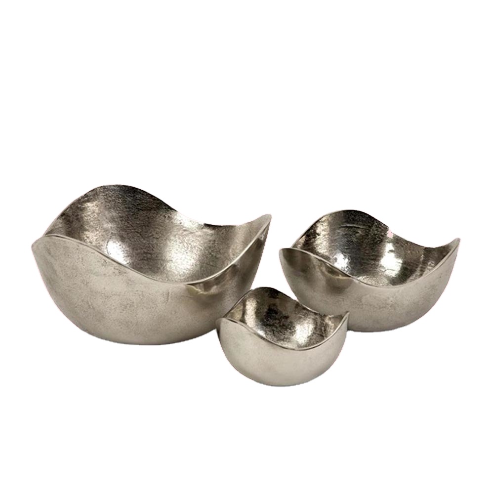 decorative fish bowls Rough Textured Aluminum Unique Shaped Bowl sphere shape fish bowl For Home Decor Table