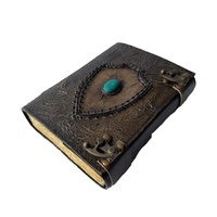 Holzkohle-Ledergebundenes Hardcover-Schreibjournal mit Büttenrand-Kunstpapier, Geprägtes Notizbuch, Tagebuch, Bestes Geschenk für Männer und Frauen, Scrapbook