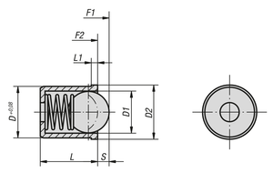 Resorte de compresión K0333, versión lisa, D=3 L=4, acero inoxidable, compuesto: acero inoxidable - Product Image 4