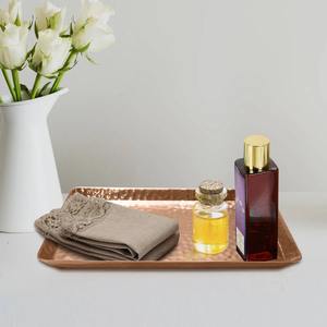 ถาดเสิร์ฟทองแดงทรงสี่เหลี่ยมแบบตอกลายทันสมัยสำหรับตกแต่งห้องนั่งเล่นและโต๊ะกาแฟ - Product Image 4