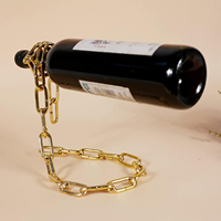Présentoir à vin moderne, écologique, fait main, léger, en métal, avec chaîne, très vendu