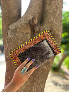 กระเป๋าสตางค์แบบหนีบหนังวัวขนสัตว์มีสไตล์สไตล์กระเป๋าสตางค์ดีไซน์ใหม่ใช้ได้หลายรูปแบบ - Product Image 3