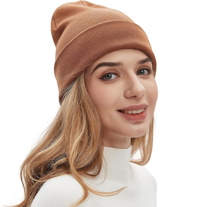 Unisex Solid Color Beanie <b>Hat</b> 100% Acrylic Knitted <b>Winter</b> Casual Wear 56-58CM Adult Size Quick Dry <b>Winter</b> Wear <b>Men</b> Beanies - Product Image 1