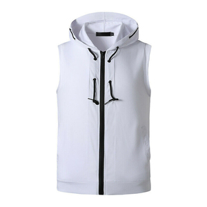 Débardeur à capuche sans manches pour homme en coton, séchage rapide, respirant, vêtement de sport, personnalisable avec logo, pour fitness - Product Image 4