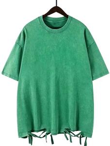 Camiseta Casual de Hombre Oversize de Manga Corta con Cuello Redondo, Tejido de Poliéster, Antipilling, 250g, con Detalles de Lazos en la Parte Inferior - Product Image 2
