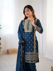 Kurti de Diseño para Mujer, Tejido Georgette con Bordado y Serigrafía, Listo para Usar, Estilo Étnico, Lehenga de Algodón - Product Image 2