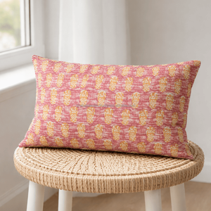 Housse de coussin lombaire 12x20 imprimée au bloc indien, motif floral Moghol écologique, pour intérieur et extérieur, taie d'oreiller décorative imprimée - Product Image 3