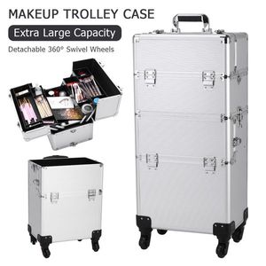 Valigetta per Trucchi 3-in-1 in Alluminio con Motivo Frutta, Resistente, Ecologica, Impermeabile, con Manico in PVC Argento per Organizzazione Cosmetici - Product Image 4