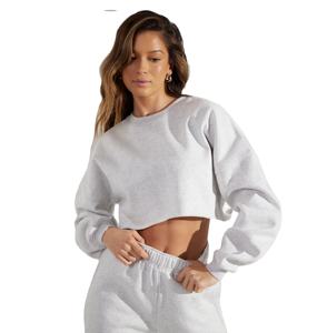 Cuello alto de mujer de alta calidad, cremallera, corto, sudaderas con capucha para mujer, conjunto de sudaderas con Top corto, nuevo diseño de algodón suave - Product Image 6