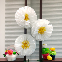 Décorations de Noël élégantes et classiques en gros, pompons en papier de soie pour artisanat, diamètre 16 pouces, Taïwan, 1 pièce/sac polyéthylène