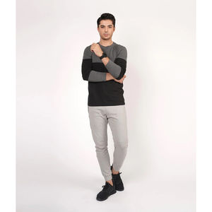 Ensemble de survêtement décontracté pour homme à prix abordable, imprimé, 2 pièces, en coton uni, coupe jogger, grande taille, respirant - Product Image 2