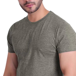 T-shirt de sport pour homme, coupe slim, respirant, manches courtes, col rond, vêtements de sport pour entraînement, personnalisable. - Product Image 2
