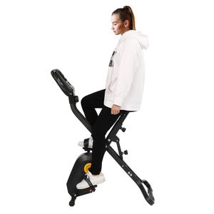 Cyclette Pieghevole Nera per Casa con Display LCD, Trasmissione a Catena, Resistenza Regolabile, in Acciaio e ABS per Uso Fitness, Include Kit di Attrezzi - Product Image 2