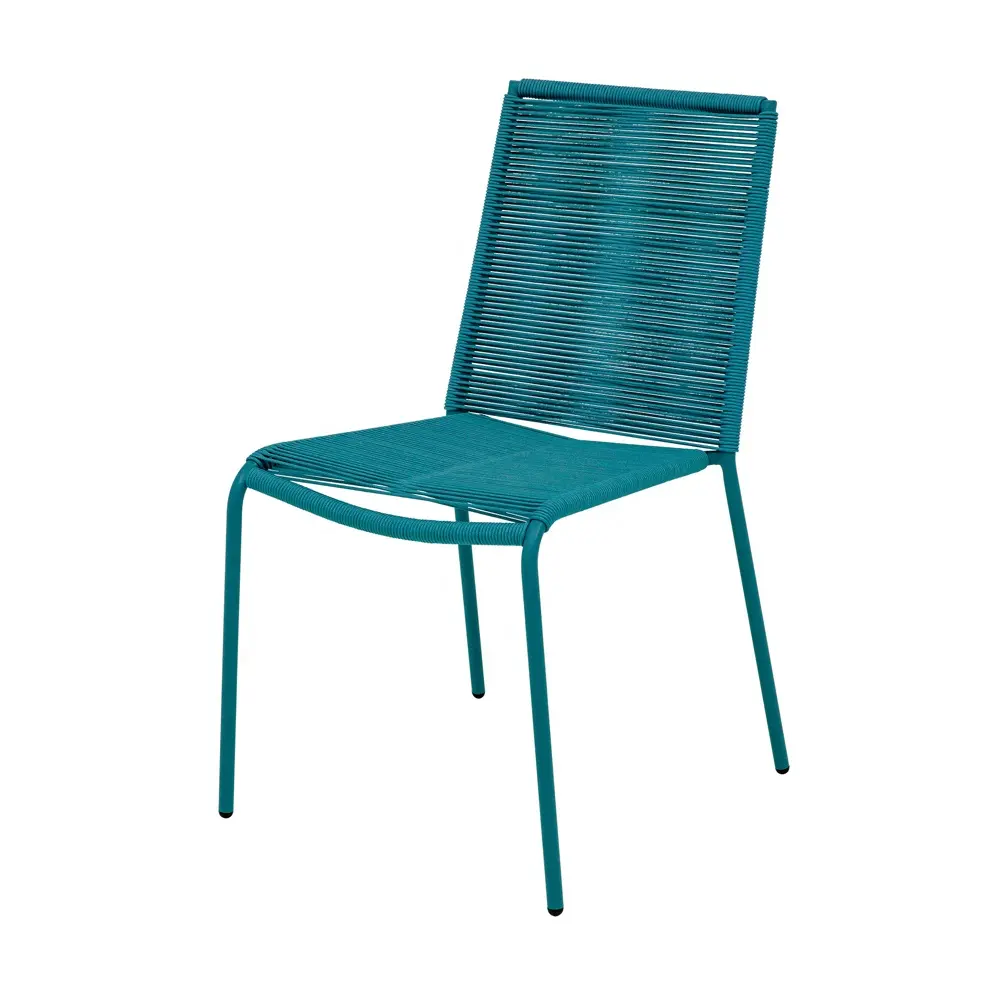 강철 프레임 의자에 밧줄 길쌈 다채로운 밧줄 Roping 의자를 가진 실내 옥외 쌓을수 있는 강철 의자
