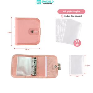 ซองใส่บัตรและรูปภาพพกพา SWORLD Sort-It ขนาด 7 นิ้ว พร้อมตัวล็อคแบบกด สีชมพูอ่อน 5 ช่อง จากโรงงานเย็บผ้า - Product Image 6