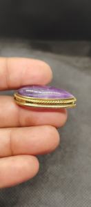 Pendentif en laiton rainuré en améthyste 100 % naturelle, vente en gros, lot de macramé en améthyste rainurée de haute qualité pour accessoires de mode - Product Image 6