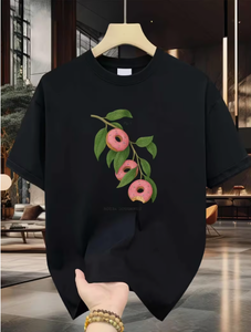 T-shirt décontracté pour hommes avec imprimé en relief, col rond, manches courtes - Product Image 6