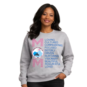 เสื้อสเวตเชิ้ตคอกลมสีเทาสำหรับผู้หญิง แบรนด์ Bling MOM Love แขนยาว สวมใส่สบายทุกวัน เสื้อผ้าแฟชั่นลำลอง - Product Image 1
