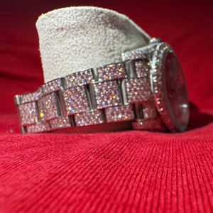 Montre Hip Hop de Luxe en Quartz Moissanite Couleur D VVS, Sertie de Cristaux, pour Hommes et Femmes - Product Image 1