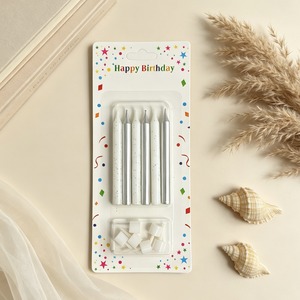 TOOWIN Gold-Accented Color-Block Birthday <b>Candles</b> (Set of 6) – Decorative Pencil-Style Cake <b>Candles</b> for Party Ambiance - Product Image 2