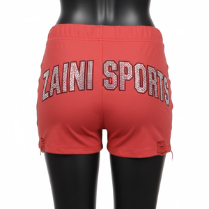 Women Premium Cotton Spandex Booty <b>Shorts</b> Rhinestone Side Panel Stretch Fit Custom Logo <b>Shorts</b> women's <b>shorts</b> - Product Image 2